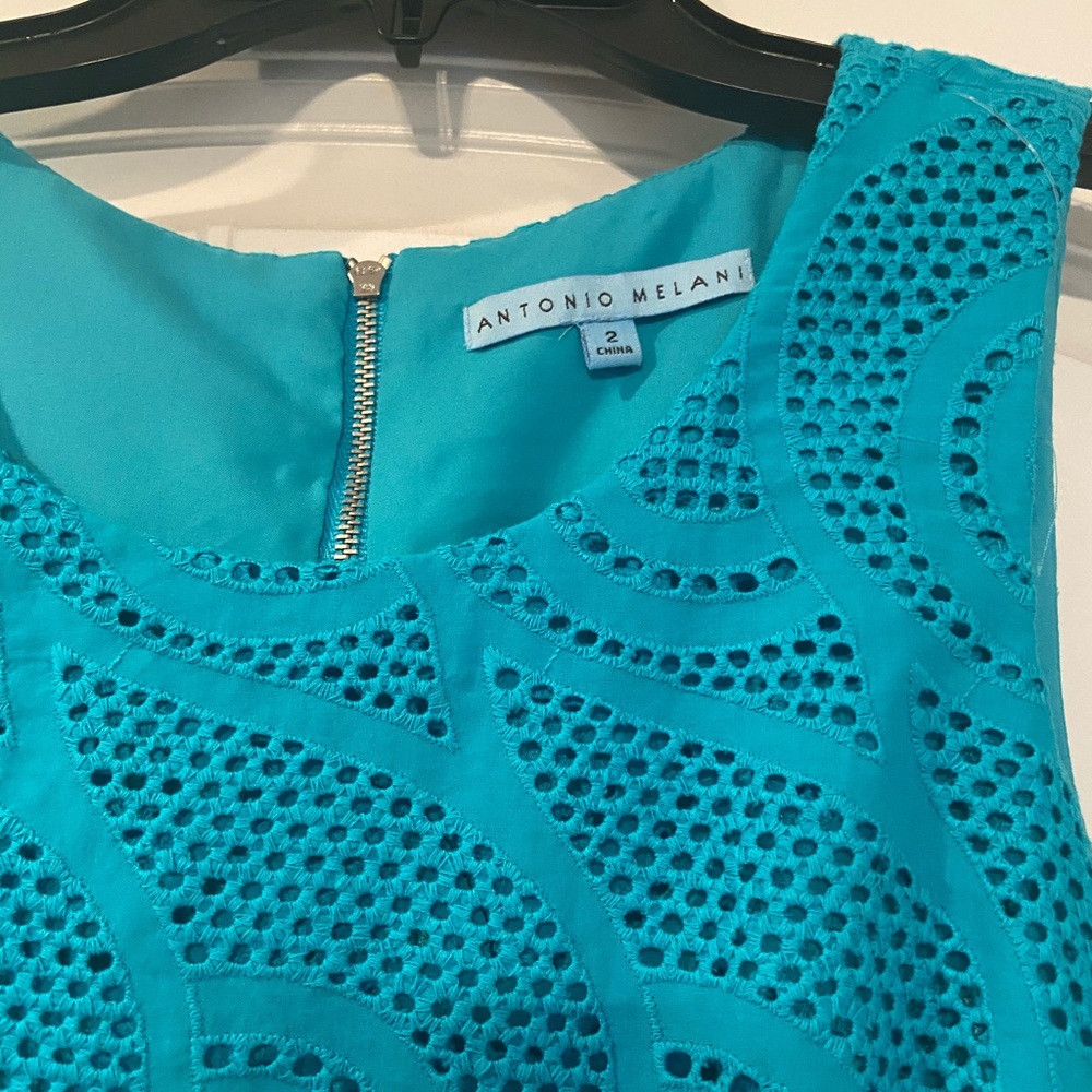 NWOT Antonio melani dress 2 aqua/turquoise color